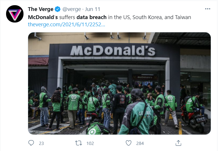 McDonald's data breach twitter